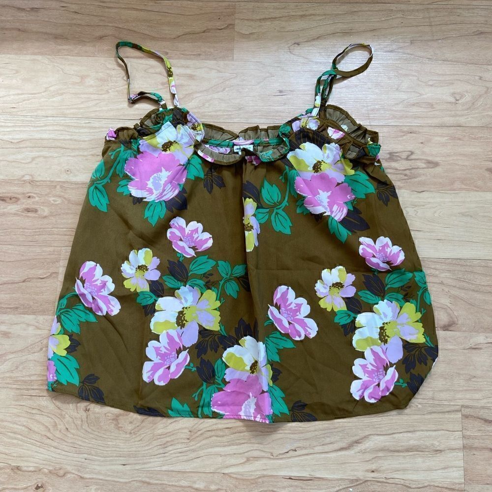 NWOT Aerie Green floral cami tank top
